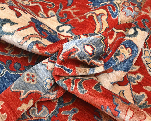 9x12 Rust Aryana Afghan Hand Knotted Veg Dye Wool Area Rug